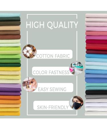 Aubliss 50pcs 9.84" x 9.84" (25cm x 25cm) Cotton Fabric Bundle PreCut Squares Fat Quarter for Patchwork Sewing DIY Craft Quilting Fabric (Bright Solid Colors) 50pcs-solid - Buy Online on SooperMarket.com