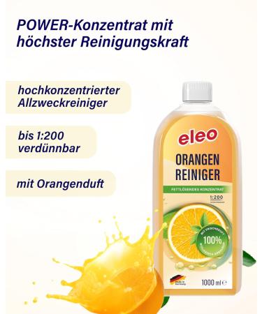1 Liter Orange All-Purpose Cleaner - High Fat Solving Power for Windows Doors & Worktops - Concentrated Cleaning Agent (1 Pack) - Buy Online on SooperMarket.com