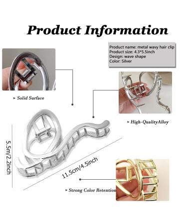 Punk Style Metal Silver Hair Claw Barrette - Irregular Hair Clip for Women, Hair Accessory 1Pcs - Buy Online on SooperMarket.com