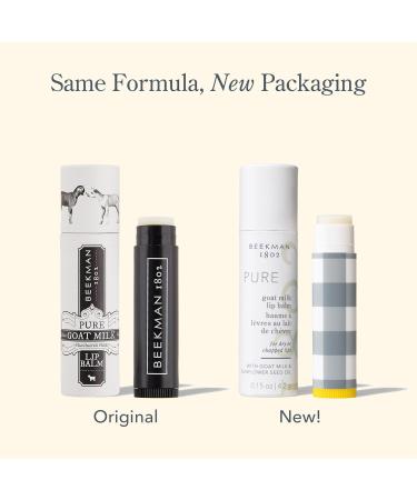 Beekman 1802 Lip Balm - Goat Milk Vitamin E & Beeswax for Dry Lips - 0.15 oz - Cruelty Free Unscented Ideal for Sensitive Skin - Buy Online on SooperMarket.com