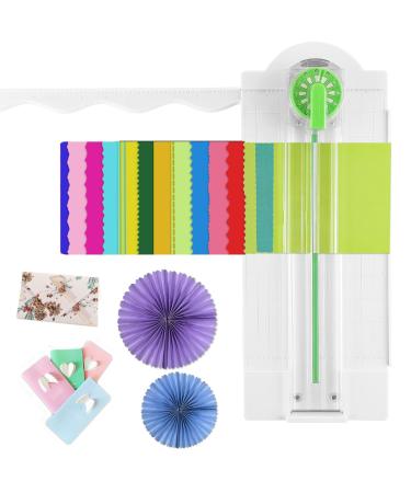 12-Shapes in 1 Craft Paper Edge Cutter,Paper Dial Trimmer Dial Trimmer With Measurements Paper Cutter Machine for Scrapbooking Decorative Wave Edges Cutting Tool Zig Zag Cutting Tool for Photo Card