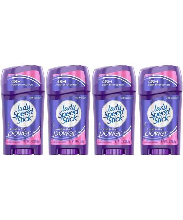 Lady Speed Stick Antiperspirant Deodorant Invisible Dry Wild Freesia 1.40 oz (Pack of 4)