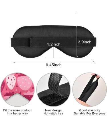 Haskirky Light Blocking Eye Mask | Breathable & Adjustable for Men and Women | Perfect for Travel, Yoga, and Deep Sleep | Pink Strawberry - Buy Online on SooperMarket.com