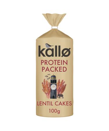 Kallo Protein Packed Lentil Cakes Low Fat Healthy Snacks Vegan & Coeliac Friendly Gluten Free & Sugar Free with No Artificial Colours or Flavours Single Pack 1 x 100g 100 g (Pack of 1) Lentil Cakes Single