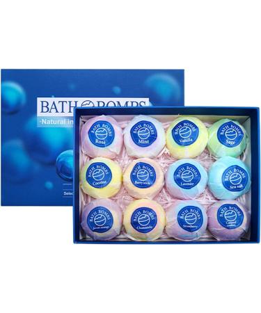 FIOERDTUIE 12pieces Luxurious Bath Set for Women Aromatherapy Spa Essentials Nourishing Bath Bombss for Women Gifts Natural blue - Buy Online on SooperMarket.com