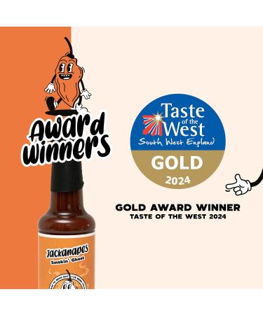 Smokin Ghost Hot Sauce by Jackanapes 150ml - Very Hot Vegan Barbecue Chilli Sauce Made with Ghost Peppers - Made in the UK - Buy Online on SooperMarket.com