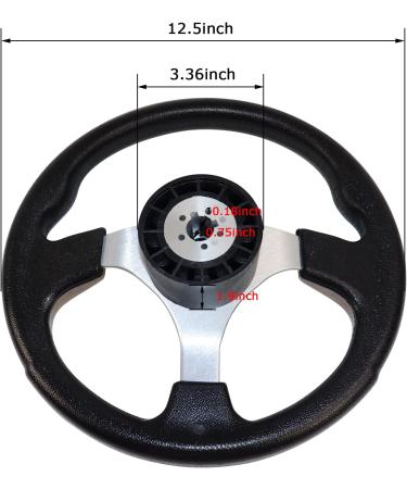 12.4 inch MOTAFAR Boat Steering Wheel - Anti-Slip PU Carbon Fiber, 3/4 Tapered Shaft, for Marine Boats, Yacht, Pontoon (5156-Brown) - Buy Online on SooperMarket.com