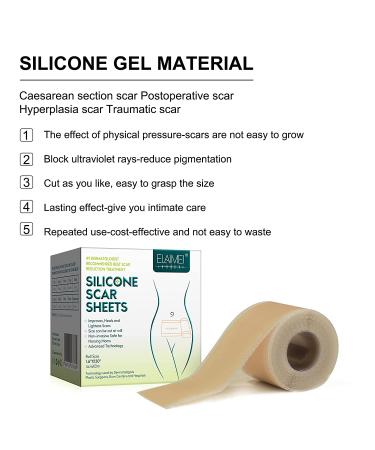 Silicone Scar Sheets Roll (1.6 x 120) for Scar Removal - Professional Grade Strips for Surgery, C-Section, Burn, Acne, Keloid - Safe & Reusable - Buy Online on SooperMarket.com