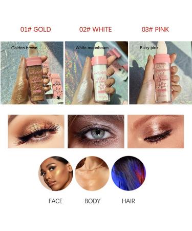Reddhoon Body Glitter Highlighter Stick - High Gloss Shine for Face, Body, and Hair (02 White) - Buy Online on SooperMarket.com