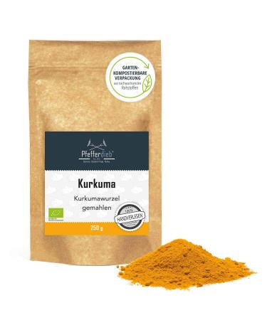 Turmeric ORGANIC (turmeric) - 250g - pure ground turmeric root - high curcumin content of 5.5% - Pfefferdieb