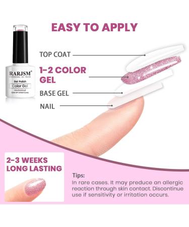 RARJSM Glitter Nail Polish Silver Nail Polish Gel Nail Polish 1PACK 7.5ML Soak Off Nail Lamp Required for Nail Art Design Salon Quality DIY Home RAR79 - Buy Online on SooperMarket.com