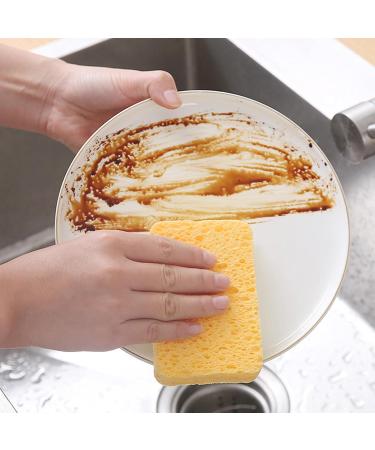 12Pcs Dish Sponge Non-Scratch Scrub Sponge Absorbent Kitchen Sponges Quick Foaming Dish Scrubber Pads for Effortless Cleaning Dishes Pots Pans Yellow - Buy Online on SooperMarket.com
