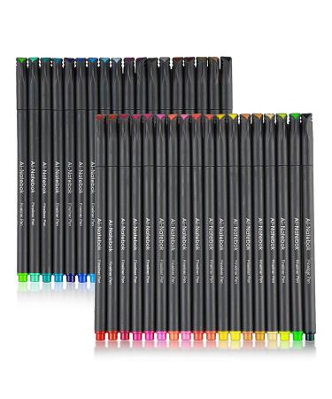 ai-natebok 36 Colored Fineliner Pens Fine Tip Pens Porous Fineliner Color Pens for Journal Planner Writing Note Taking Calendar Agenda Coloring Art School Office Supplies 36 Single Pens
