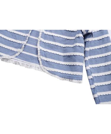 Bonny Billy Girls Knitted Cotton Bolero Shrug - 4-5 Years, Blue Stripe | Kids Cardigan - Buy Online on SooperMarket.com