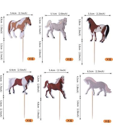 36-Piece Horse Cupcake Topper Set | Wild Animal Birthday Decorations | Muffin & Cake Decor for Baby Showers & Birthdays - Buy Online on SooperMarket.com