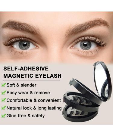 Movstriker Magnetic Eyelashes without Eyeliner Reusable 4 Pairs False Eyelashes Magnetic No Glue Natural Look 3D Effect Magnetic Lashes with Applicator Waterproof and Easy to Wear(Black) - Buy Online on SooperMarket.com