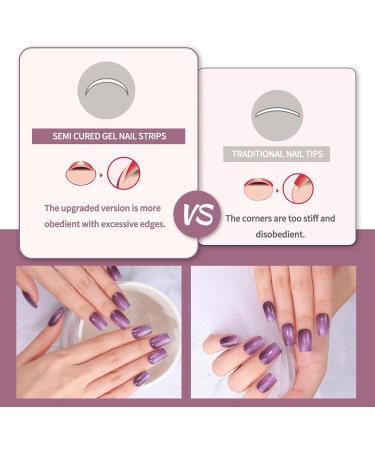 16 PCs Purple Gel Nail Polish Stickers - Full Wrap Nail Strips for Women & Girls | Cured Gel Nail Decoration (BSG-0329 Starry Sky) - Buy Online on SooperMarket.com