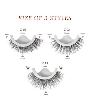 AmoVee Self Adhesive Eyelashes - Fluffy Natural Look, Reusable False Lashes, No Glue Needed - Easy to Put On (Pack of 3 Pairs) - Buy Online on SooperMarket.com