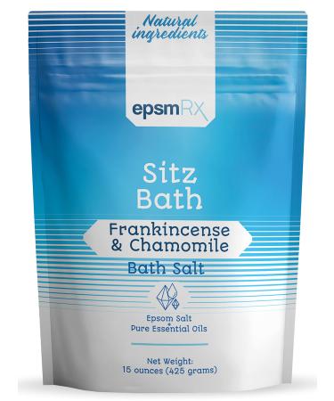 Sitz Bath Salt 15 Oz Epsom Salt Bath Soak Pouch Frankincense Essential Oil Chamomile Essential Oil