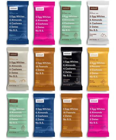 RXBAR Variety Pack, Protein Bar, Gluten Free, High Protein Snack 1.83 Ounce (Pack Of 12) In Sanisco Packaging