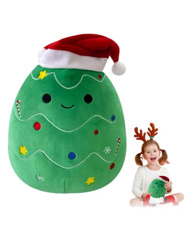 Christmas Tree Stuffed Animal Plush Pillow Xmas Pillows for Boys Girls Soft Hugging Pillow Cute Christmas Tree Plush Toy for Kids Birthday Xmas Party Favor Gift Sofa Bedroom Kids Room Decorations