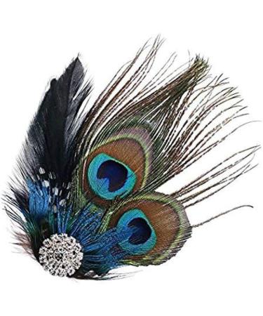 Peacock Hair Clip Natural Fascinator Barrette with Sparking Rhinestone  - Buy Online on SooperMarket.com