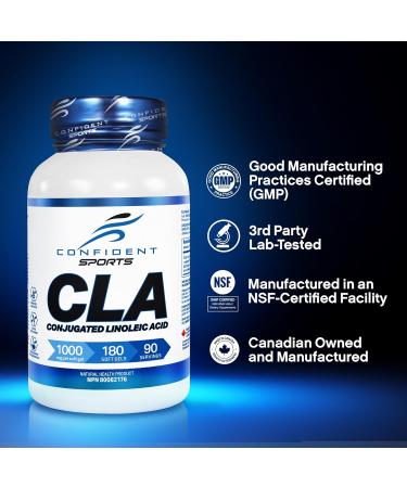 CONFIDENT SPORTS CLA (Conjugated Linoleic Acid) 1000 mg - 90 Softgels 90 count (Pack of 1) - Buy Online on SooperMarket.com