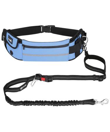 Pecute jogging line dogs with belly belt pouring belt dog leash for large and medium -sized dogs leash dog with belt bag elastic running leash for dogs dog leash for running jogging blue basic version up to 100kg