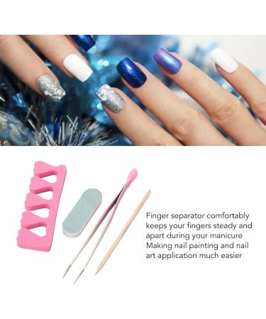 2 Set Nail Tweezers Nail Art Tweezers Straight Tip Nail Tweezers Rhinestone Pickers Manicure Nail Art Tool Set with Finger Separator Sponge Sanding Bar for - Buy Online on SooperMarket.com