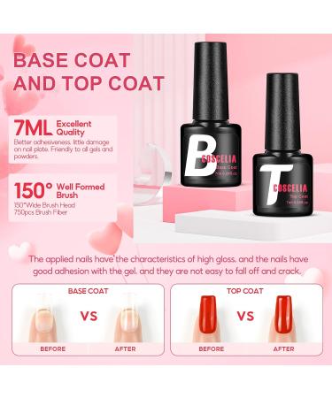 COSCELIA Gel Nail Polish Kit with U V Light Starter Kit 10PC Gel Polish Top Base Coat Nail Art Rhinestones Pink White Glitter Colors Gel Nail Manicure Kit Nail Art Design DIY for Women - Buy Online on SooperMarket.com