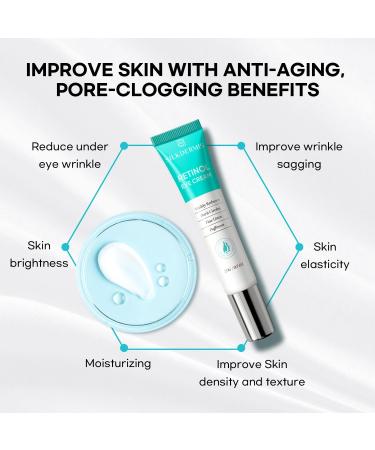 SLIKDERMIS Retinol Eye Cream for Dark Circles - Anti-Aging Under Eye Cream for Wrinkles | 20ml Advanced Formula Night Cream - Buy Online on SooperMarket.com