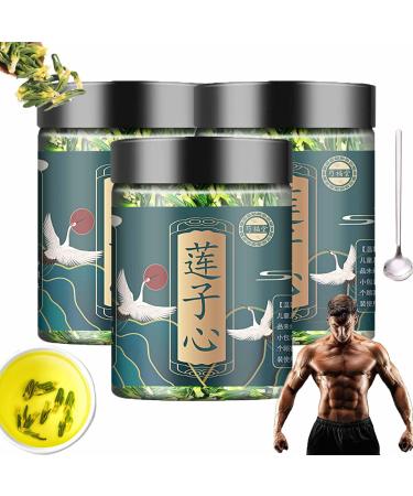 Lotus Seed Core Tea for Men 60g Lotus seed tea Natural Dried Lotus Plumule Lotus Embryo Tea Lotus seed heart lotus plumule tea Lian Zi Xin Tea Men's Essentials Pure Chinese Herbal Tea (3Box)