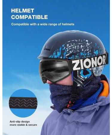 ZIONOR X10 Ski Snowboard Goggles - OTG Anti-fog UV Protection | VLT 17% Black Frame Black Lens - Buy Online on SooperMarket.com