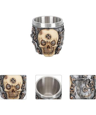 Osaladi Stainless Steel Shaving Bowl - Premium Razor Soap Foam Cup for Men | Skull Design Wet Shaving Accessories - Buy Online on SooperMarket.com
