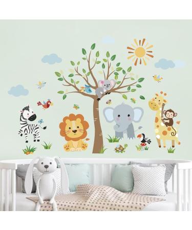 Decalmile Jungle Animals Wall Decals - Nursery and Kids Room Wall Stickers - Buy Online on SooperMarket.com