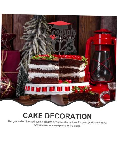 Warmhm 6pcs 2023 2023 Cake Strips Graduation 2023 Purple Class of 2023 Decorations Graduation Cap Graduation Decorations Class of 2023 Fruit Picks Paper Cup Cake Supplies Glitter Paper Red 15.1x14cm - Buy Online on SooperMarket.com