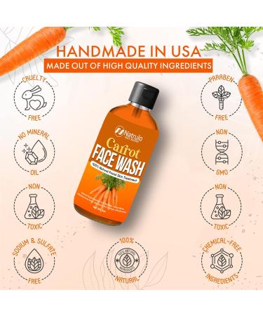 Carrot Face Wash - Natural Skin Brightening Soap for Acne Spots & Even Tone - Made in USA - Buy Online on SooperMarket.com