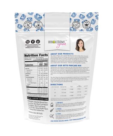 Wholesome Yum Keto Pancake Mix - Low Carb Almond Flour Pancakes - Non GMO, Gluten-Free, Grain-Free (16 oz) - Buy Online on SooperMarket.com