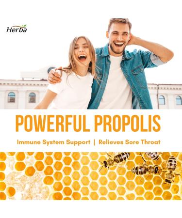 Herba Bee Propolis Liquid Drops 30ml - No Alcohol | Helps Relieve Sore Throats and Mouth Infections | Rich in Flavonoids | 100% Natural - Premium Grade | Made in Canada | Alcohol Free Liquid Drops - Buy Online on SooperMarket.com