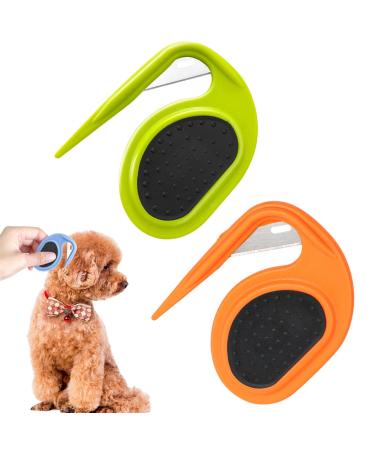 Cat Matted Fur Remover Pet Open Knot Comb De Knotting Comb for Dog Pet Dematting Combs Pet Dematting Comb Knotting Combs Hair Removal Dog Detangler Comb Dog Grooming Dematting Tool-2pcs-A