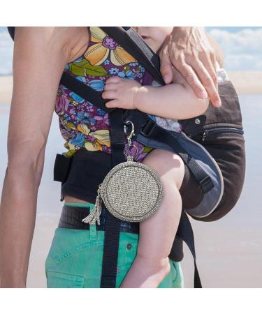 Virtcooy Pacifier Holder with Clip | Dark Gray Binky Clip Pouch for Babies | Easy Attachment to Diaper Bag & Handbag - Buy Online on SooperMarket.com