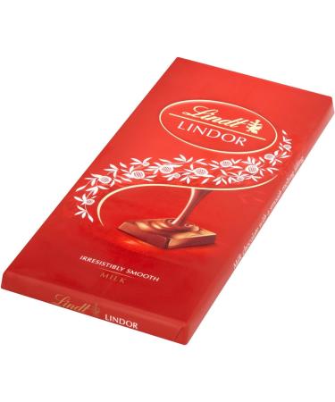 Lindt - Lindor - Milk Bar - 100g (Pack of 10) - Buy Online on SooperMarket.com