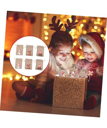 KOMBIUDA 6pcs Christmas Sack Bags Drawstring Christmas Bag Multipurpose Storage Bags Elk Burlap Bag - Buy Online on SooperMarket.com