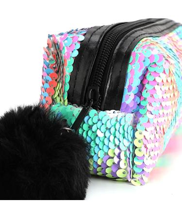 Phogary Sparkle Mermaid Sequin Cosmetic Bag - Reversible Double Color Handbag for Girls & Women | Silver & Pink M ppchen - Buy Online on SooperMarket.com