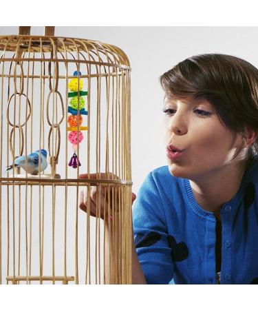 Bebester Bird Chewing Toys 8Pieces Bird Parrot Toys Bird Hanging Bell Toy Hanging Colorful Swing Chewing Toy Bells Ladder Swing for Small Parrots Macaws Parakeets Conures Cockatiels Love Birds - Buy Online on SooperMarket.com