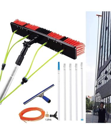 Washing Kit: Water-fed Brush Squeegee Window Cleaning Pole Water Fed Telescopic Brush Extendable Long Reach Window Cleaner Equipment (Color : 30cm Brush Size : 10m Pole) (50cm Brush 12m Pole)
