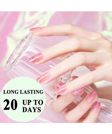 TBeautfave Pink Glitter Nail Polish Glitter Nail Polish Quick Dry Long Lasting Nail Varnish - Water Based No Need Cure Nail Gel Polish Non-Toxic Breathable Nail Polish Home Nail Art 23 - Buy Online on SooperMarket.com