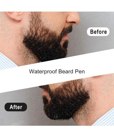 Dye Beard Pen 2 in 1 Filler Pencil for Men Barber Styling & Mustache Combs Waterproof and Sweatproof Facial Filler Cover Hair Patch Natural Looking (Dark Brown) - Buy Online on SooperMarket.com