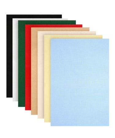Caydo 8 Pieces Aida Cloth 8 Color 14 Count Classic Reserve Cross Stitch Fabric 12 by 18-Inch