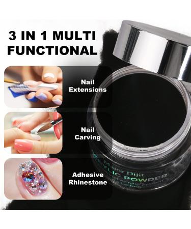 120g Clear Acrylic Nail Powder - Professional Polymer for 3D French Nail Extensions | Durable Beauty Gifts (Black) - International Shipping Available - Buy Online on SooperMarket.com